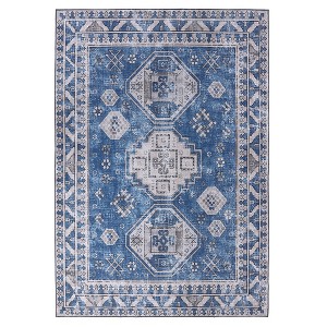 Area Rug Retro Carpet for Living Room Machine Washable Carpet Bedroom Rug - 1 of 4