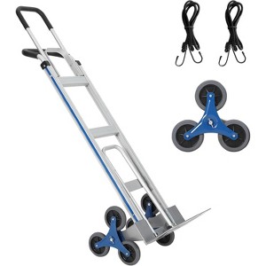 Stair Climbing Cart, 600 lbs Capacity Aluminum Hand Truck with 6 Triangular Wheels, Extendable Base & Dual Handles, Heavy Duty Dolly for Moving - 1 of 4