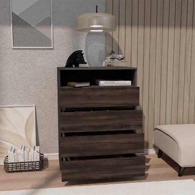 Grungis Modern Dressers with Storage,4-Drawer Dresser with Spacious Storage and Modern Handles for Bedroom Living Room