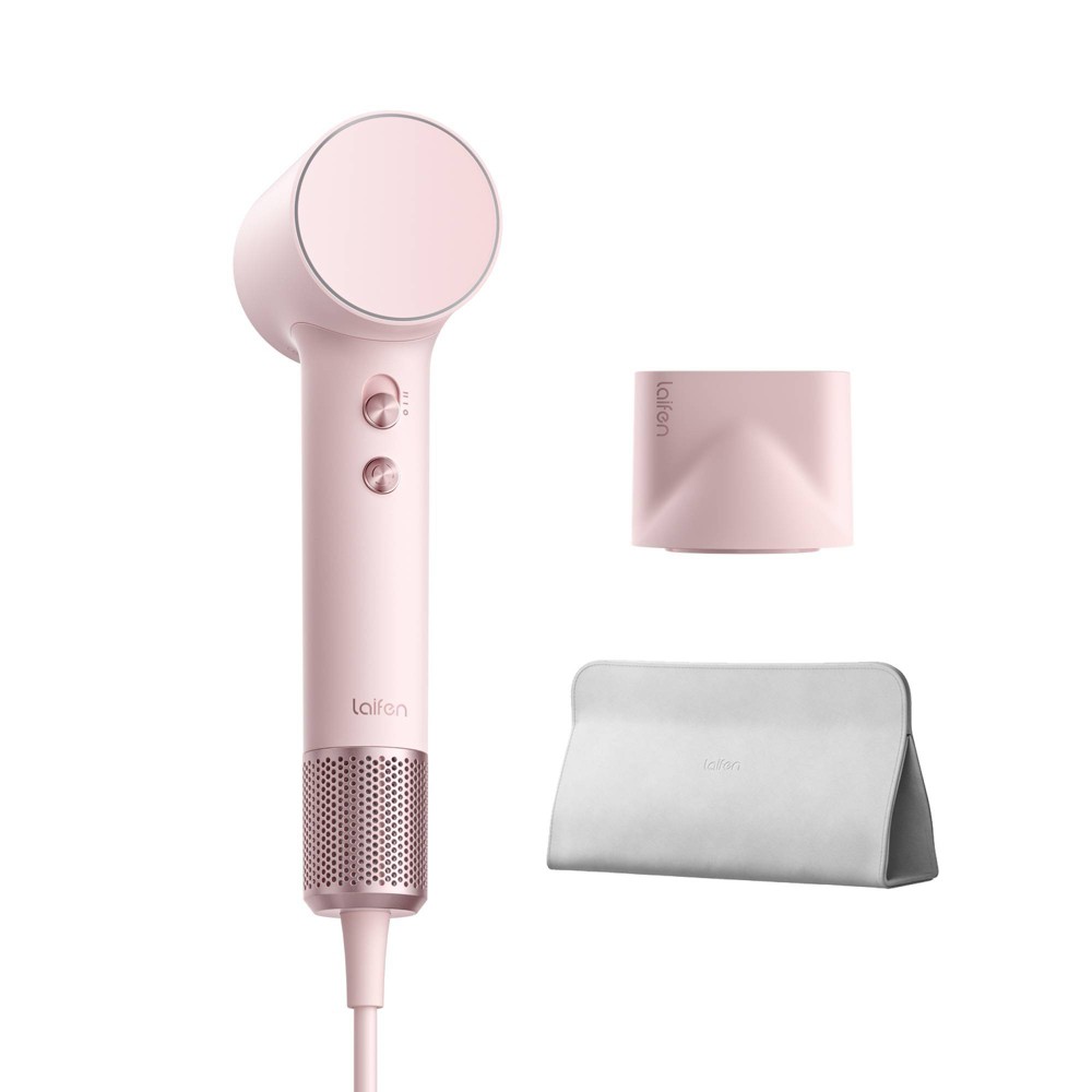 Laifen Mini Hair Dryer and Bag - Pink: Volumizing, Hair Drying, All Hair Types, 3 Heat Settings