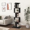 5-Tier Rotating Bookshelf with Acrylic Sides and Wide Anti-Tip Base ,Vertical Storage Tower for Small Rooms or Apartments-Baofuwish - 3 of 4