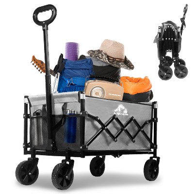 Bestier Collapsible Wagon Cart with Wheels, Folding Utility Heavy Duty Wagons Carts for Grocery Sports Garden Shopping Camping, Outdoor Large Cart