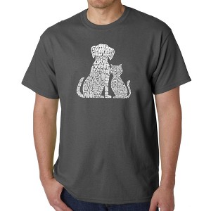 LA Pop Art Men's Word Art T-shirt - Dogs and Cats - 1 of 4