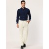 Lars Amadeus Men's Flat Front Regular Fit Solid Color Stretch Business Trousers Dress Pants - 3 of 4
