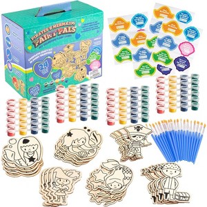 Valentines Cards for Kids Classroom -Mermaid & Pirate Wood Painting Kits (24ct)-Great Valentine's Day Gifts for Kids School Exchange - 1 of 4