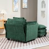 Sapphtopaz Accent Chair Upholstered Boucle Sofa Lounge Chair with Portable Ottoman, Double Deep Cushion Comfy Chair Arm Chair for Living Room - 2 of 4