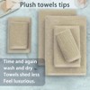 Tan Cotton Bath Towels - 100 Soft, Thick, Lightweight, 30x56, 18x28, 13x13, Quick Dry, Luxury Gift Set - 4 of 4
