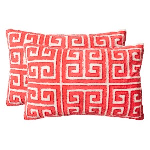 Set of 2 Chy Lumbar Throw Pillow Red - Safavieh