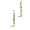 SHINE by Sterling Forever 14K Gold Plated Sterling Silver Pave CZ 0.5" Micro Hoop Earrings - 3 of 4