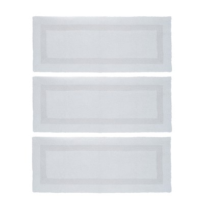 Lavish Home 3pc 60x24 Cotton Bath Rug Set, White : Target