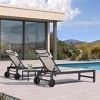 PURPLE LEAF Outdoor Lounge Chair Set Aluminum Patio Chaise Lounger with Side Table and Pillow for Outside Pool Beach Sunbathing Tanning Recliner - 2 of 4