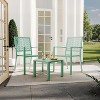 3 Piece Outdoor Patio Table and Chairs Set, Coffee Table Balcony Furniture Sets for Apartments, Outside Dining Sets for Backyard/ Porch/ Deck - 4 of 4