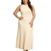 Agnes Orinda Women's Plus Size Knit Crewneck Sleeveless Casual Midi Sweater Dresses - 2 of 4