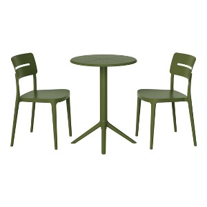 WestinTrends Playa 3-Piece Outdoor Resin Patio Bistro Set with Stackable Patio Dining Chairs - 1 of 4