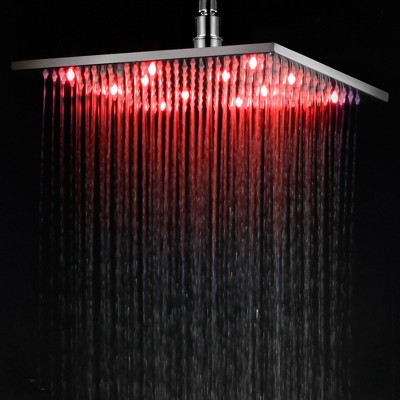 ALFI LED12S-BN Brushed Nickel 12Inch Square Multi Color LED Rain Shower Head