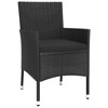vidaXL 3 Piece Patio Bistro Set with Cushions Black Poly Rattan - 4 of 4