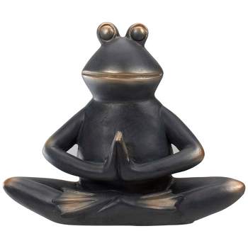 Northlight 11" Yoga Frog in  Sukhasana Position Outdoor Garden Statue