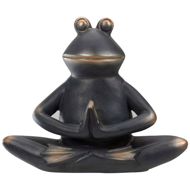 Northlight 11" Yoga Frog in  Sukhasana Position Outdoor Garden Statue, 1 of 6