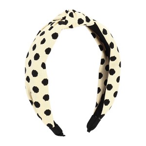 Unique Bargains Women's Elegant Twill Dot Knotted Hairband 6.69"x5.12" 1 Pc - 1 of 3