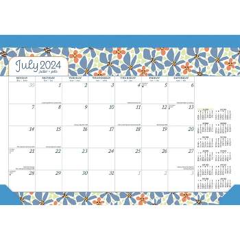 Plato July 2024 - December 2025 Desk Pad Calendar 10"x14" Spring Awakening