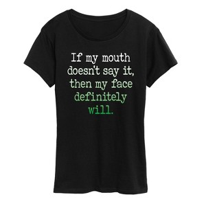 Women's - Instant Message - If My Mouth Doesnt Say It Gradient- Women's Short Sleeve Graphic T-shirt Short Sleeve Graphic T-Shirt - 1 of 4