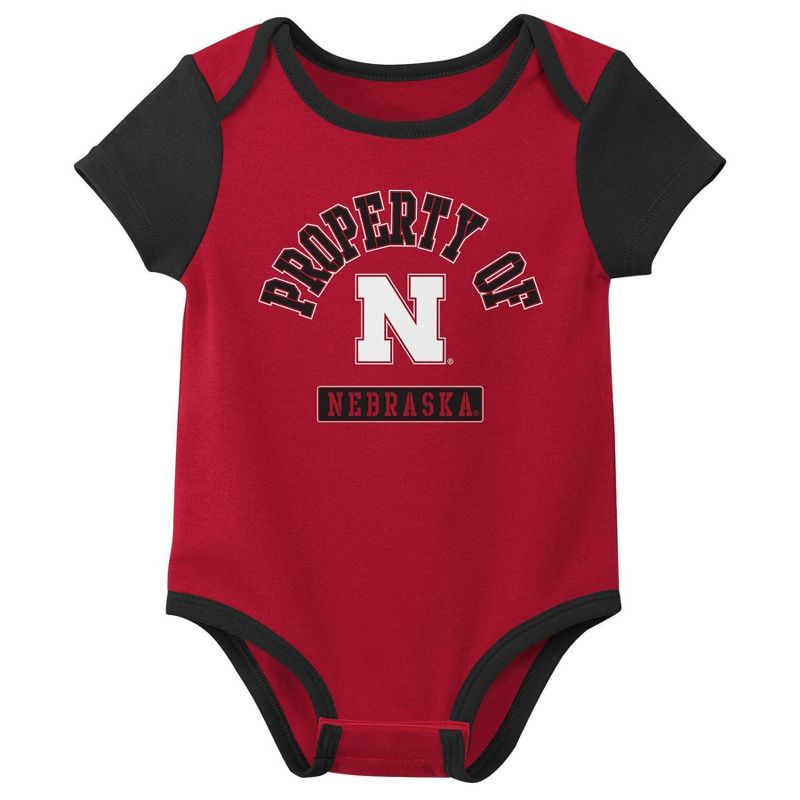 NCAA Nebraska Cornhuskers Infant 3pk Bodysuit, 4 of 5