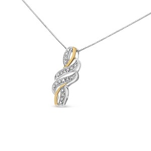 Haus of Brilliance 10K Yellow Gold Plated Silver 1/20 cttw Diamond Swirl Pendant Necklace - 1 of 4