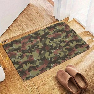 Camouflage Painting Bathroom Rugs Winter Bath Mat Absorbent Non Slip Bathroom Mat Christmas Soft Floor Carpet 16x20 Inches - 1 of 1
