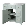 INFURNIC Vanity Tables, Compact Bathroom Vanity with Ample Storage for Small Spaces and Easy Maintenance, Light Green, 18.3"*36"*34" - 4 of 4