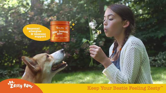 Zesty Paws 8-in-1 Multivitamin Bites for Dog Chicken Flavor - 60ct, 2 of 8, play video