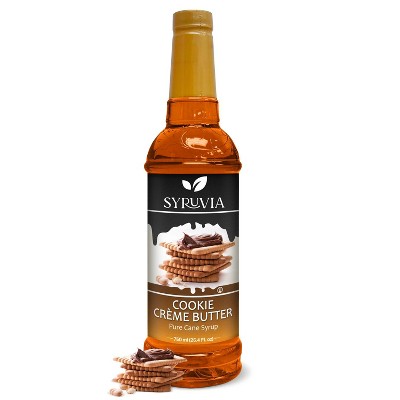 Syruvia Cookie Creme Butter Syrup - 25.4 fl oz. Premium Flavoring Syrup For Coffee