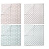 Bacati - Petals/Floral  Muslin Swaddling Blankets set of 4 Aqua/Coral - 3 of 4