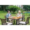 Ridstar All-Weather Outdoor Rattan 5-Piece Garden Dining Set with Rosewood Tabletop-Dark Brown - 2 of 4