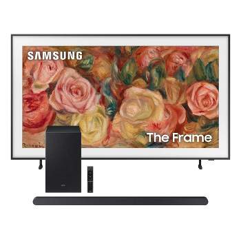 Samsung LS03D 55" 4K The Frame QLED HDR Smart TV (2024) with HW-S700D 3.1-Channel Soundbar and Wireless Subwoofer.
