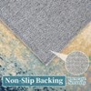 Washable Rug Low Pile Non Slip Indoor Carpet - Blue Bordered Modern Floor Cover for Living Room, Bedroom, Home Office - 4 of 4