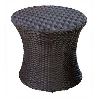 Newport Outdoor Wicker End Table - Espresso - Abbyson Living