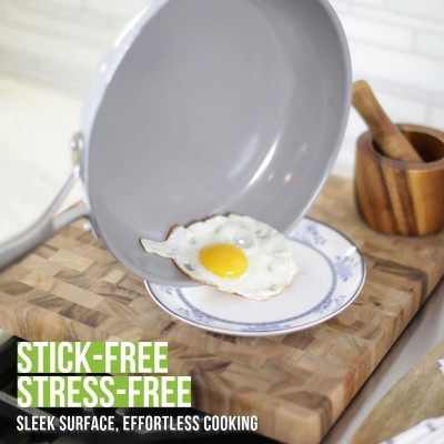 12-Inch Silver Aluminum Nonstick Frying Pan with Lid