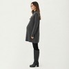 Anna-Kaci Women's Maternity Textured Knit Sweater Dress with High Mock Neck Long Sleeve Relaxed Fit and Soft Ribbed Detailing - 3 of 4