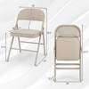 Costway Set of 6 Folding Chairs Fabric Upholstered Padded Seat Metal Frame Home Office - 3 of 4