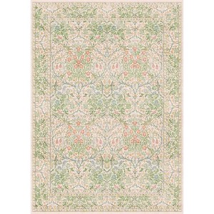 BAGOKIE 5' x 7' Vintage Botanical Washable Area Rug - 1 of 4