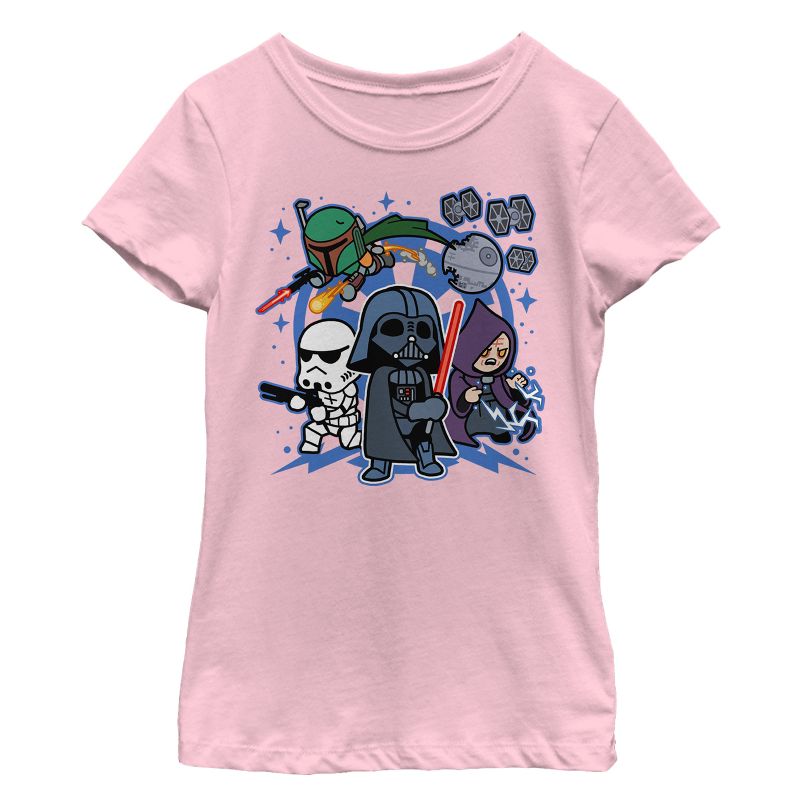 Girl's Star Wars Empire Cartoon Characters T-Shirt, 1 of 4