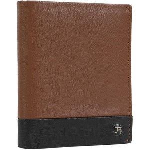 Jack Abrahams - Jack Abrahams Goat Nappa Leather Bi-Fold Wallet with ID Window Cognac/Black - 1 of 4
