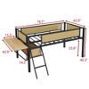 Loft Bed Twin Size With LED Lights, Heavy Duty Metal Twin Bed Frame With Desk, Storage Space, Ladder & Safety Guardrail, No Box Spring Needed - 2 of 4