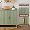 Buffet Cabinet with Storage Accent Sideboard with 4 Doors 47.2" Wide Fluted Credenza Modern Buffet Table Media Console Cabinet - 4 of 4