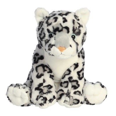 Aurora Medium Snow Leopard Destination Nation Adventurous Stuffed Animal White 12"