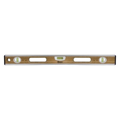 Bon Tool 34-216 Bamboo Wood Level -24-inch Aluminuminum Bound