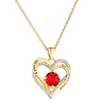 Lovery 14K Gold Plated Double Heart Ruby & CZ Pendant & Necklace with Pouch, Bath Bomb & Gift Box - 2 of 3