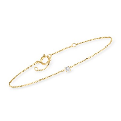 Pure Collection by Ross-Simons Diamond-Accented Station Bracelet in 14kt Yellow Gold Size 6