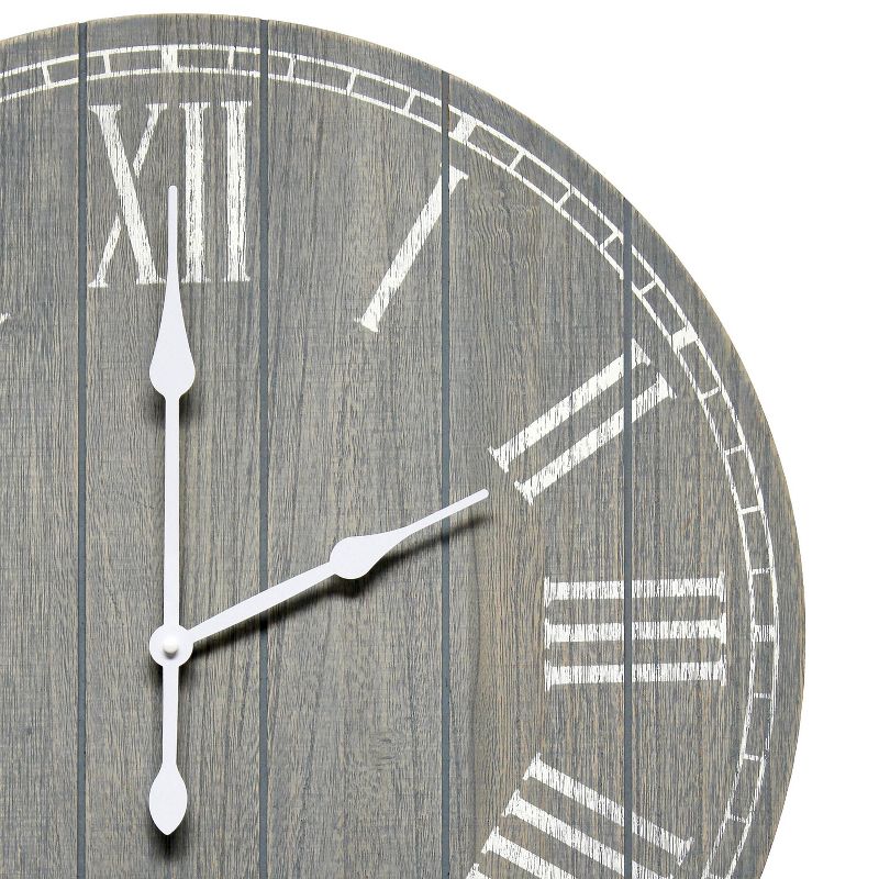 23" Wood Plank Rustic Coastal Wall Clock - Elegant Designs, 4 of 7