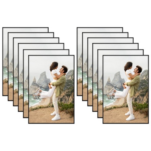 Americanflat Front Loading Picture Frame Set - 4x6 - Black - 12 Pack ...